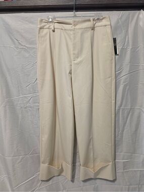 NWT Ralph Lauren Cream Wide Leg Dress Pants